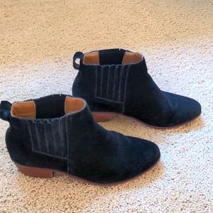 J Crew black suede Chelsea bootie